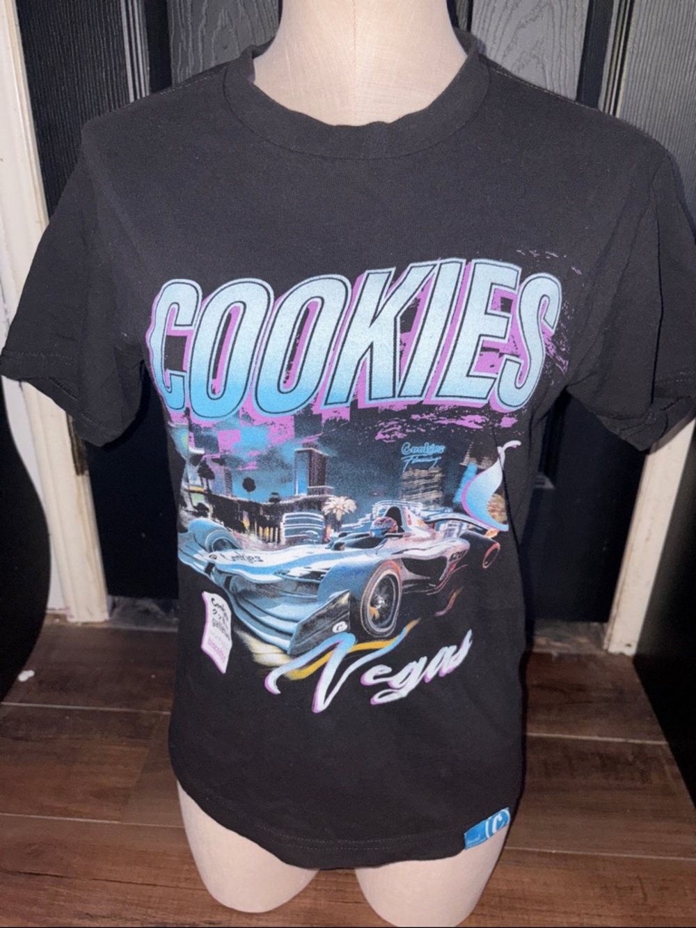 Cookies Las Vegas Graphic Tee - Black with Teal & Pink